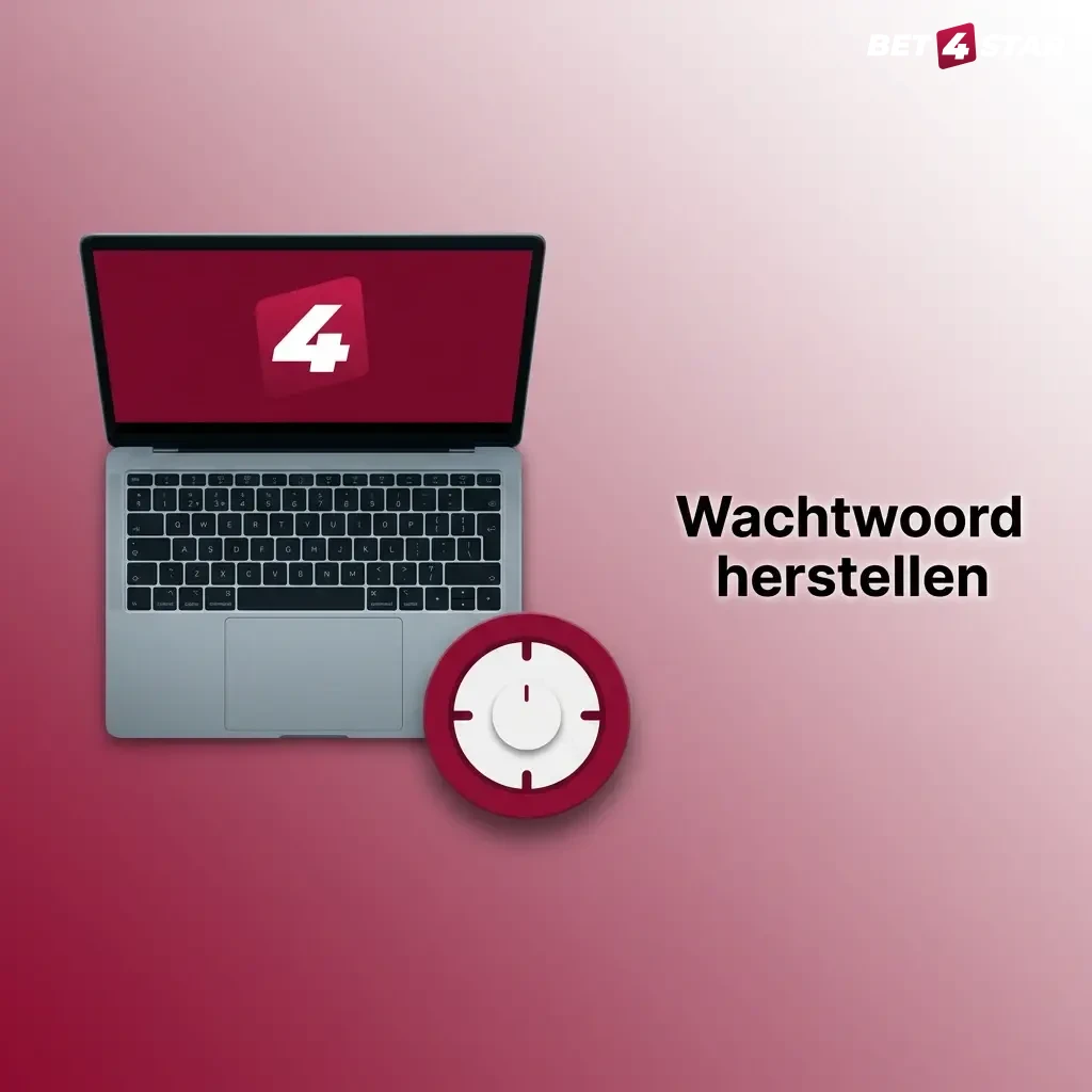 Bet4Star wachtwoordherstel: kies ‘Wachtwoord vergeten’, ontvang resetlink of code via e-mail/telefoon en stel nieuw wachtwoord in.