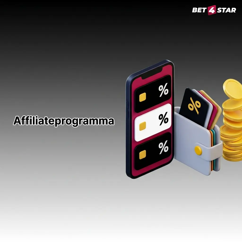 Illustratie van Bet4Star affiliateprogramma met commissie voor doorverwijzingen, revenue share, CPA en hybride uitbetalingen
